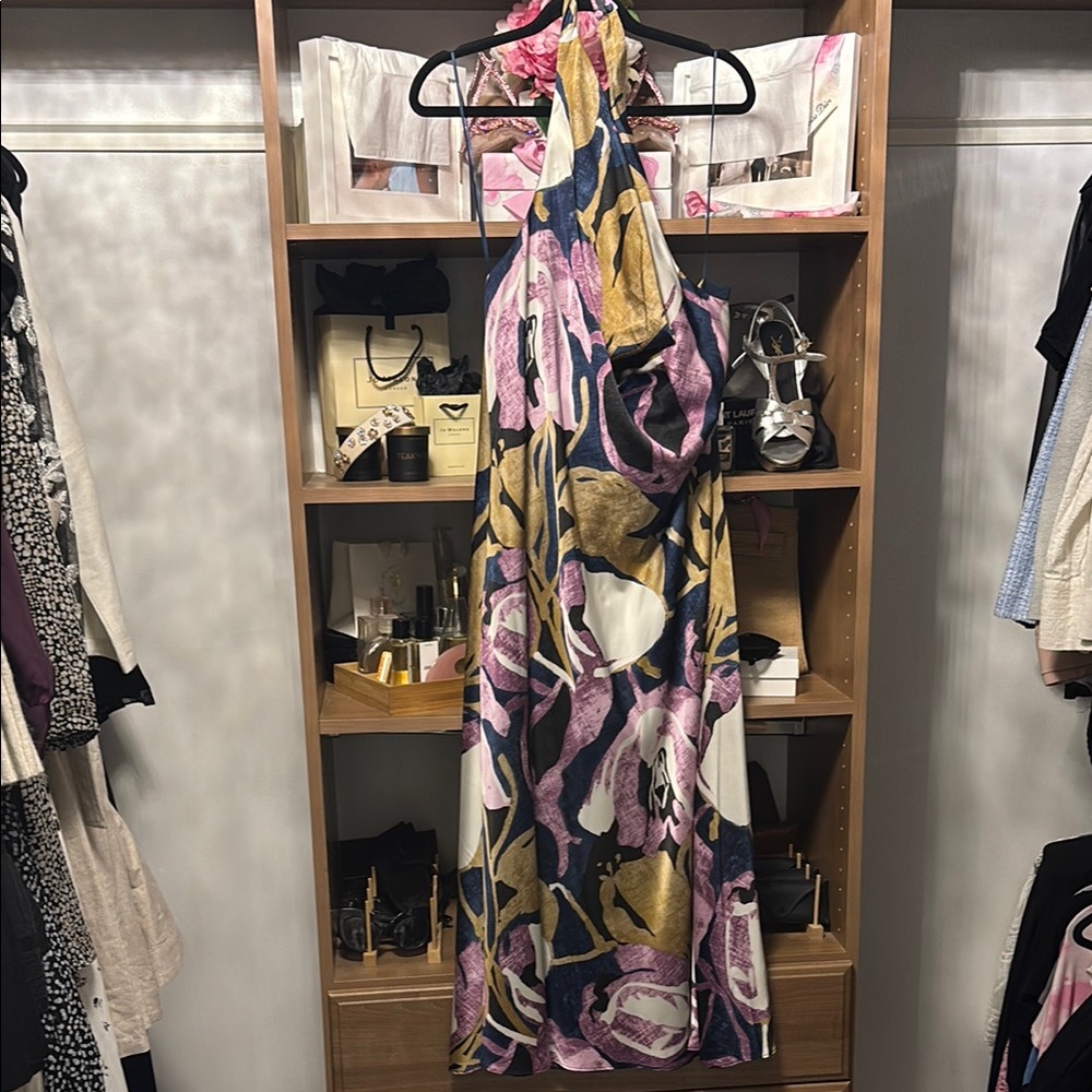 Silk Floral Halter Neck Dress NWT size XL